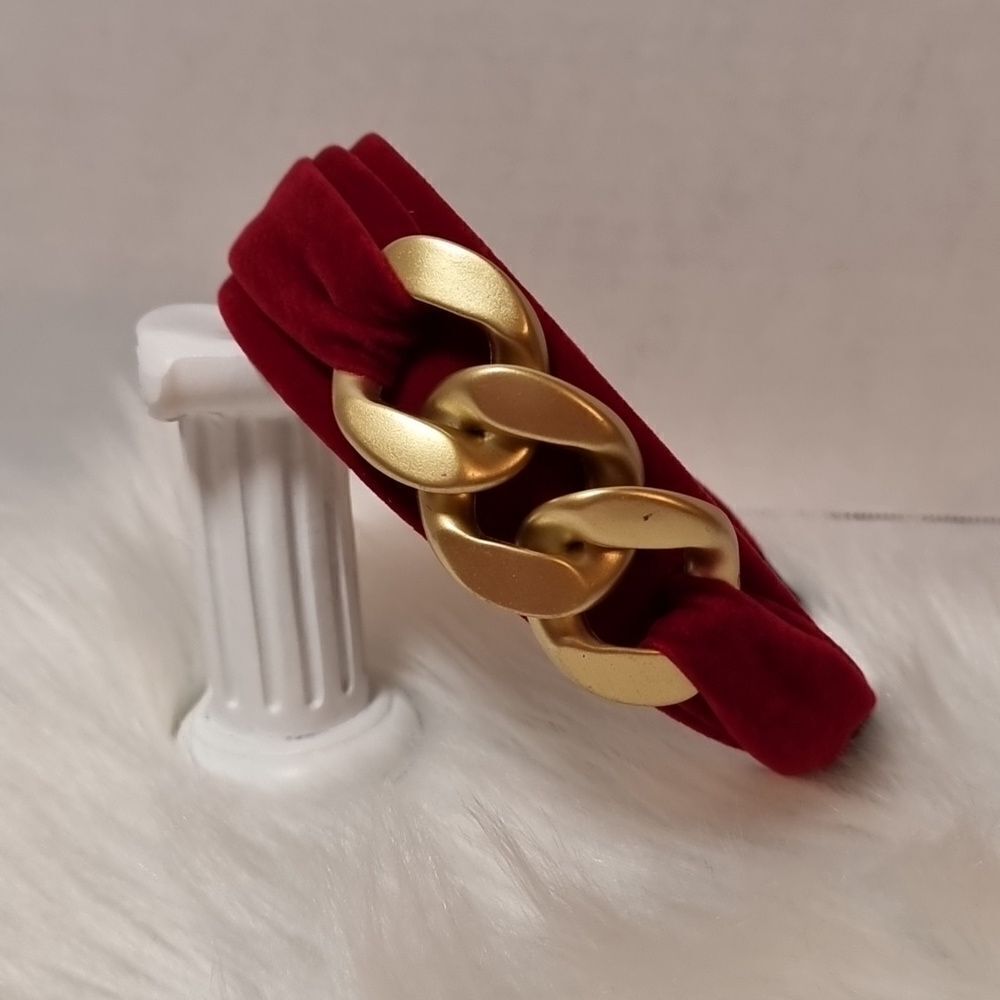 Red Velvet Chain Link Headband | NWOT